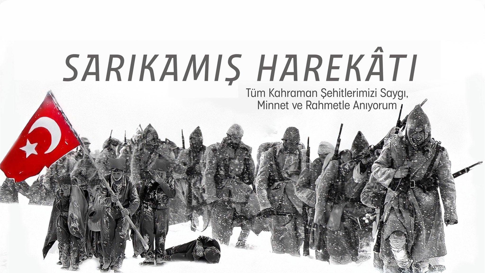 #Sarıkamış şehitlerimizi rahmetle anıyor, fedakarlıklarıyla tarihe iz bırakan kahramanlarımızı minnetle yâd ediyorum.
