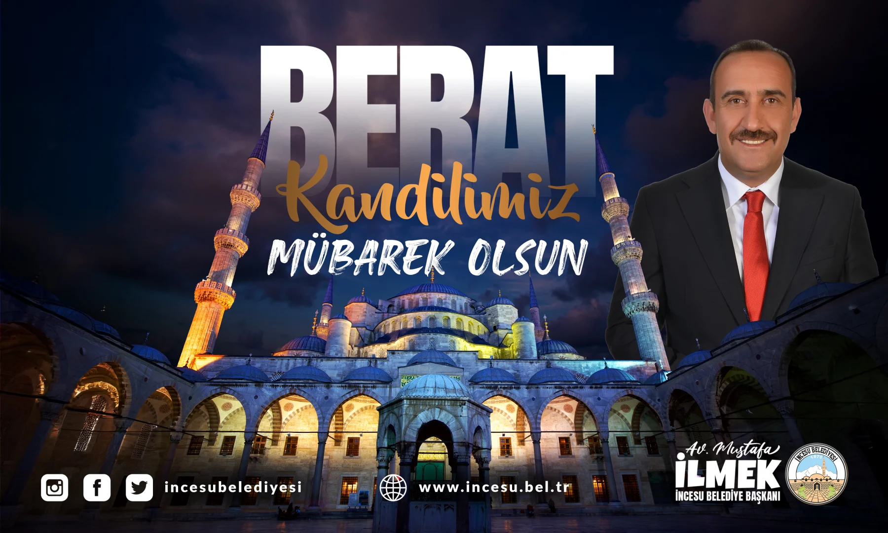 On bir ayın sultanı Ramazan-ı Şerif'in müjdecisi, rahmet, mağfiret ve bağışlanma gecesi Berat Kandilimiz mübarek olsun.