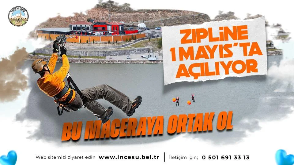 Bölgenin en büyük, Türkiye'nin en uzun 3'ncü Zipline Adrenalin Merkezi 1 Mayıs'ta (Yarın) Kapılarını açıyor.