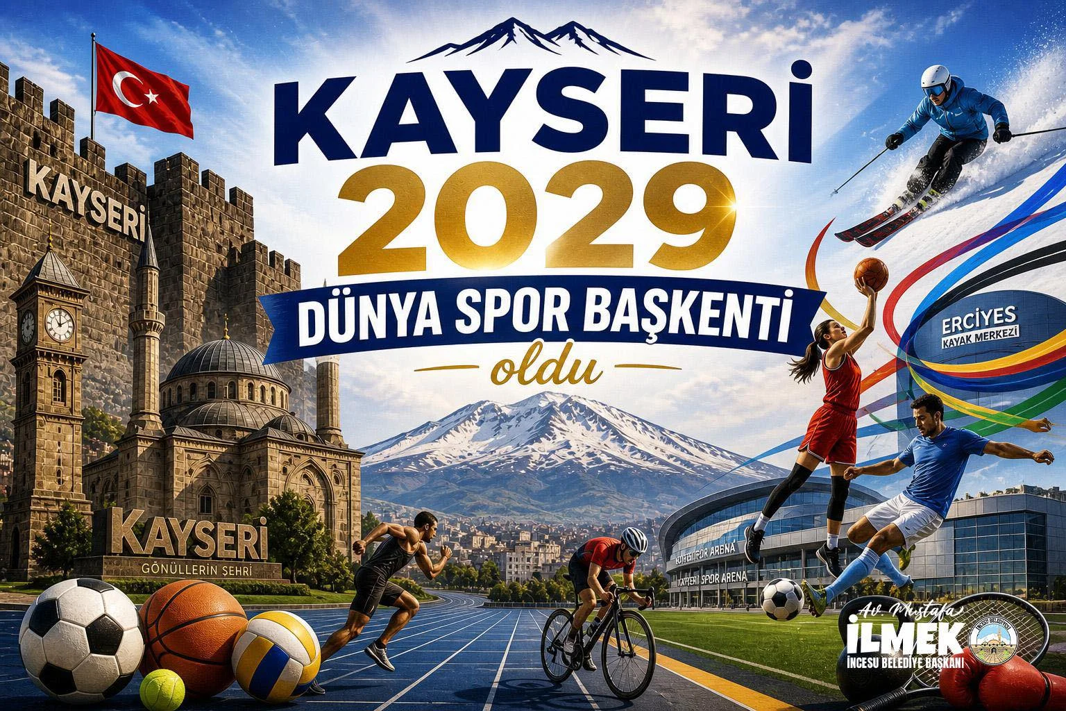 Kadim Şehrimiz Kayseri, Avrupa Spor Başkentleri ve Şehirleri Federasyonu (ACES) tarafından 2029 Dünya Spor Başkenti olarak seçildi.