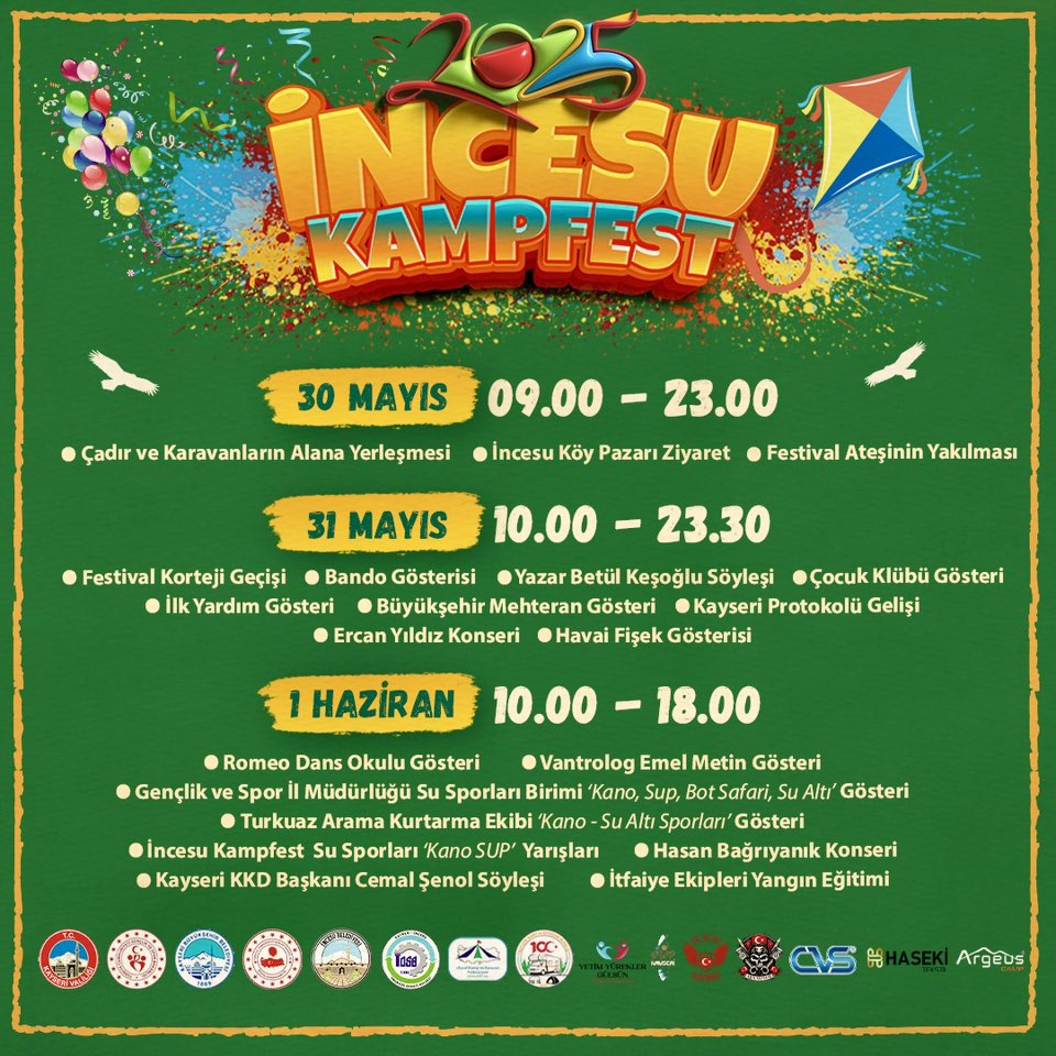 Anadolu’nun en büyük kamp ve karavan festivaline ‘İNCESUKAMPFEST’e 3 gün kaldı.. 