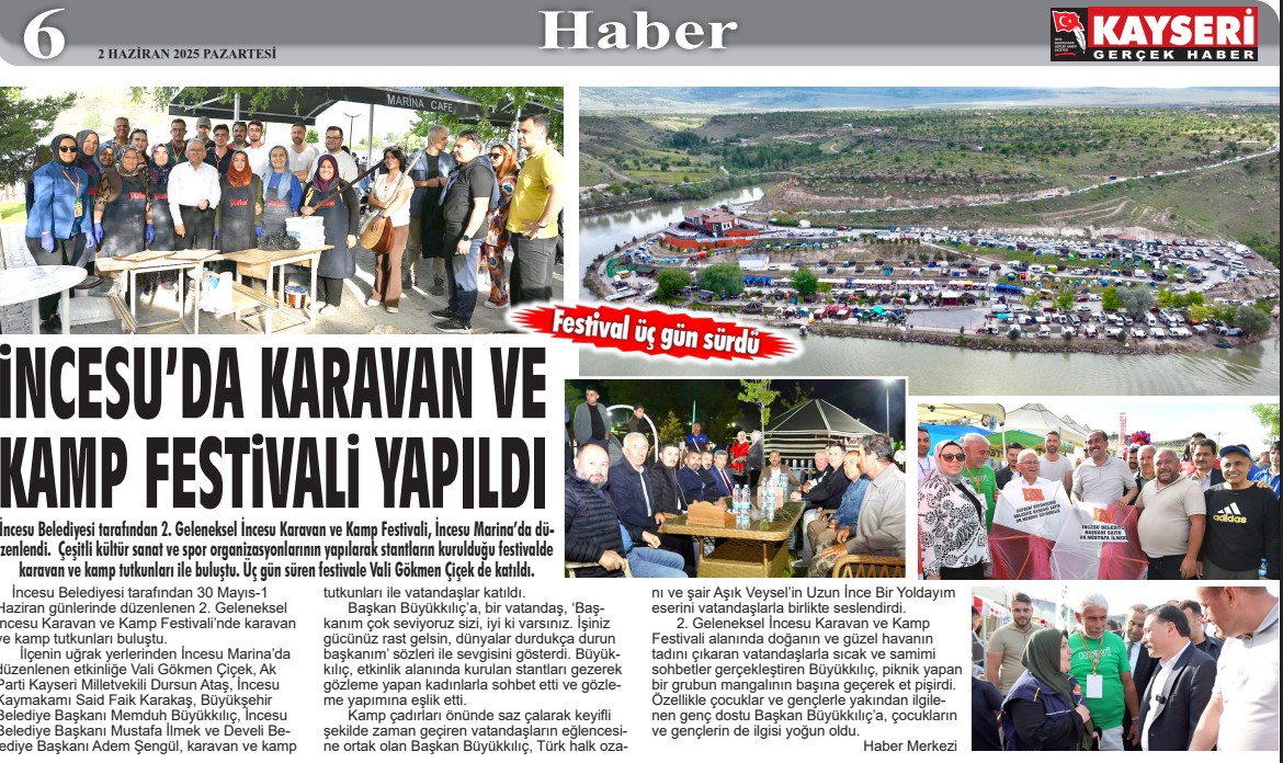 İlçemizde gerçekleştirilen ve Belediyemizin ev sahipliği yaptığı Orta Anadolu’nun en büyük Kamp Karavan Festivali, ulusal ve yerel medyada geniş yer buldu. İlçemizi tanıtmaya, halkımızı mutlu etmeye devam edeceğiz.