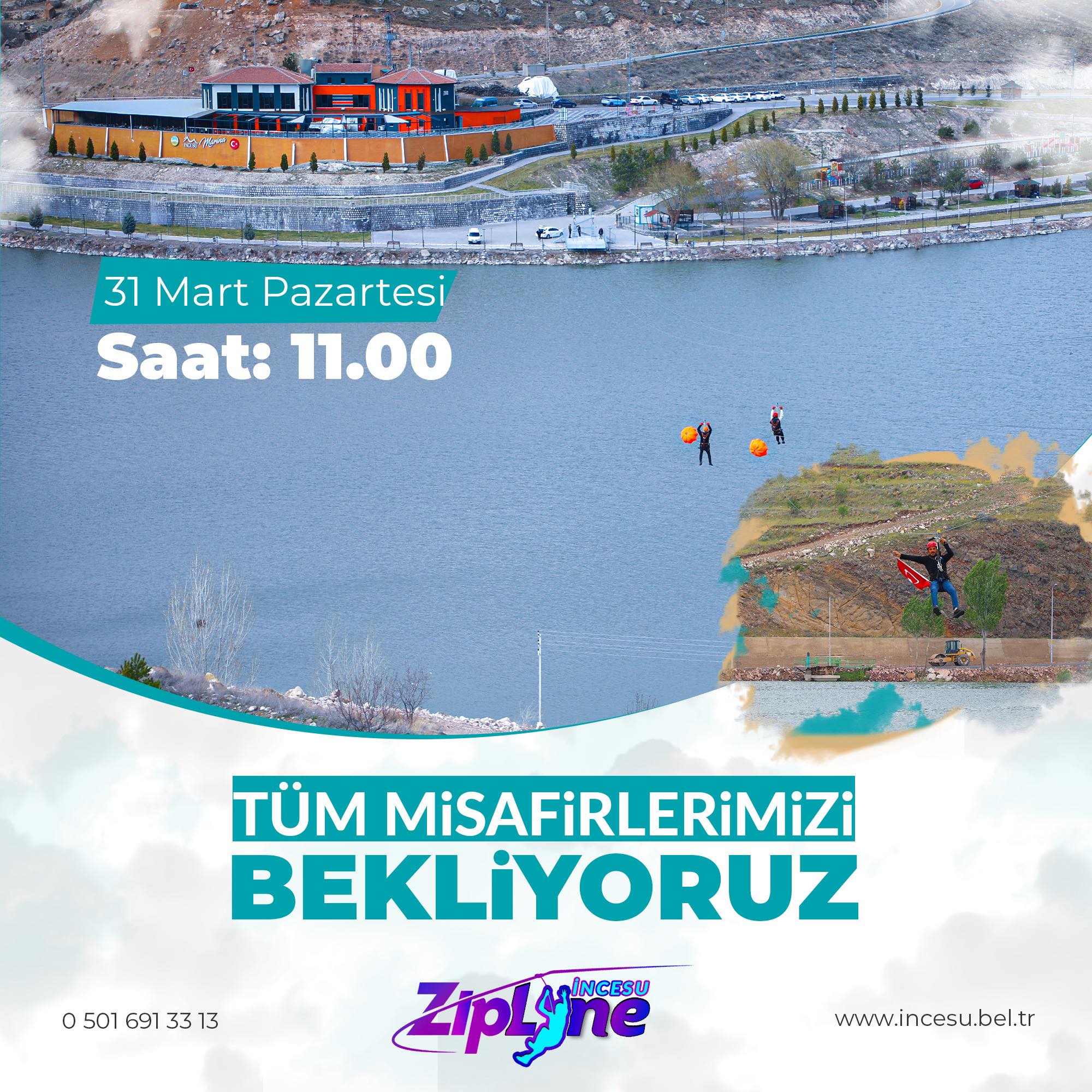 Türkiye’nin en uzun üçüncü zipline parkuru olan İncesu Zipline Adrenalin Merkezi, 31 Mart Pazartesi (Bayramın 2. Günü) itibarıyla yeni sezona kapılarını açıyor.