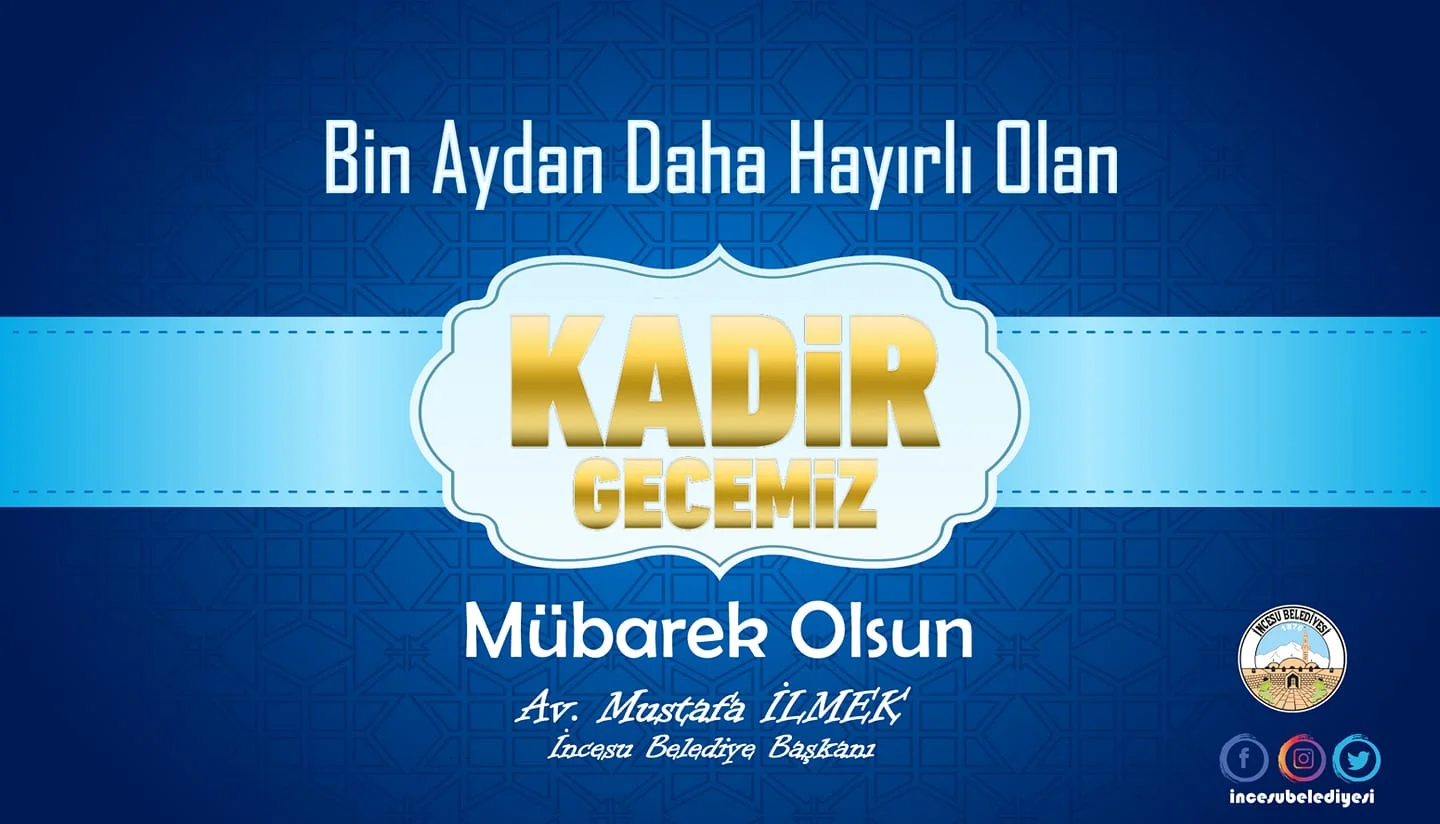 Bin aydan daha hayırlı olan Kadir Gecesi’nin; ülkemize, milletimize ve tüm İslam âlemine sağlık, huzur ve bereket getirmesini temenni ederim.